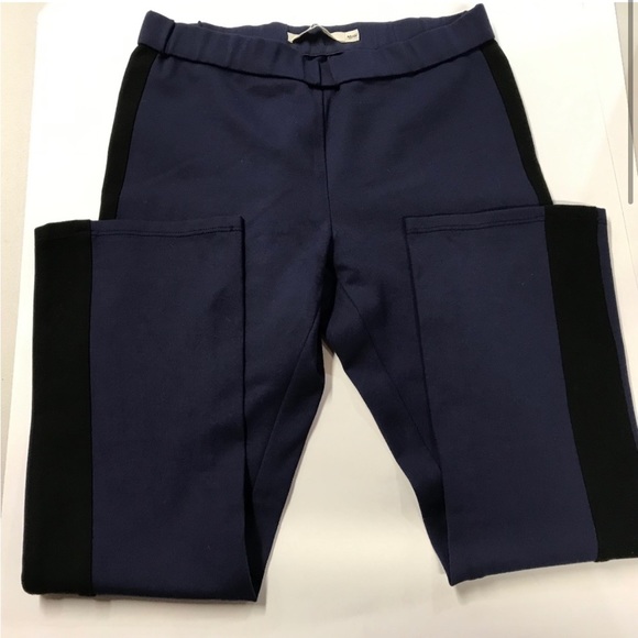 Tory Burch Sport  Navy Track Ankle Pants with Black Stripe Preloved  Med. 25 ins - Picture 1 of 9
